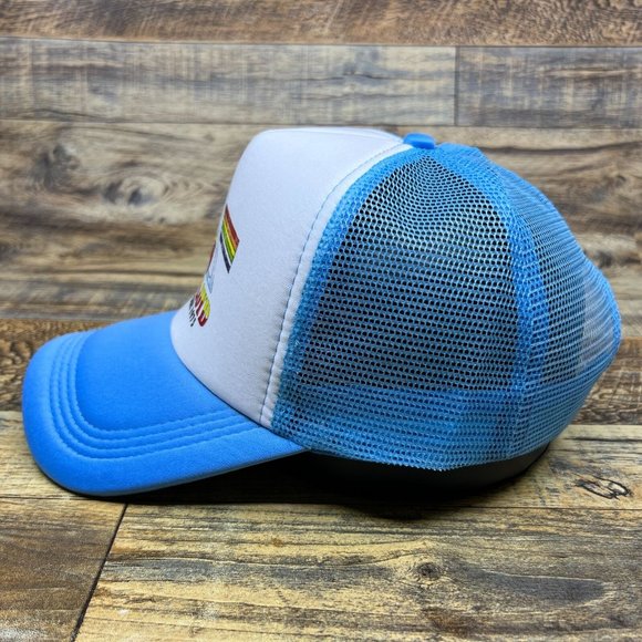 Pink Floyd World Tour 1973 Mens Trucker Hat Blue Snapback Psychedelic Space-Rock - Picture 4 of 8